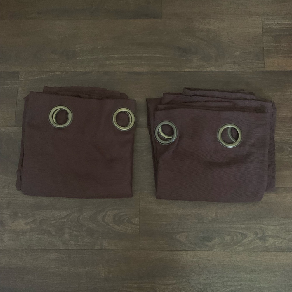 Two (2) Panel Curtains Solid Brown Color 38.5”W X 81”L  65% Polyester 38% Cotton
